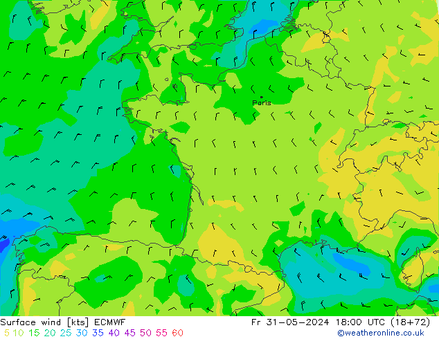  10 m ECMWF  31.05.2024 18 UTC