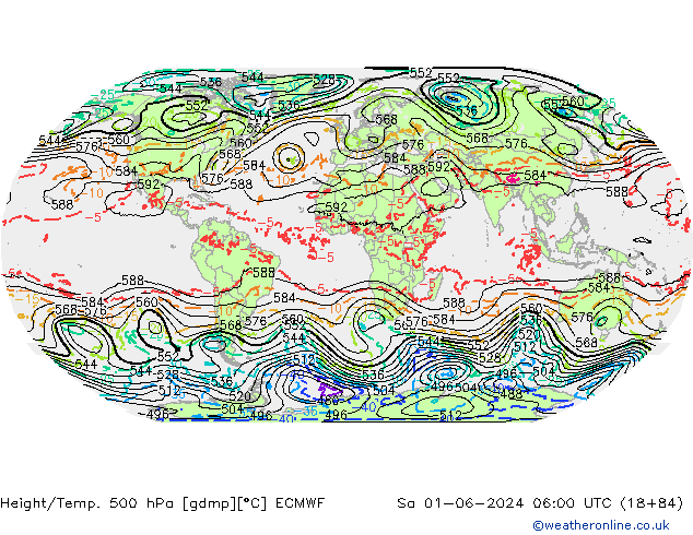 Z500/Rain (+SLP)/Z850 ECMWF So 01.06.2024 06 UTC