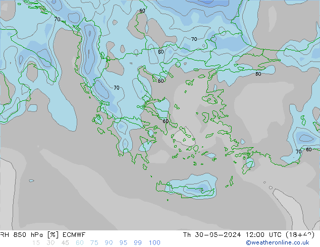 RH 850 hPa ECMWF  30.05.2024 12 UTC