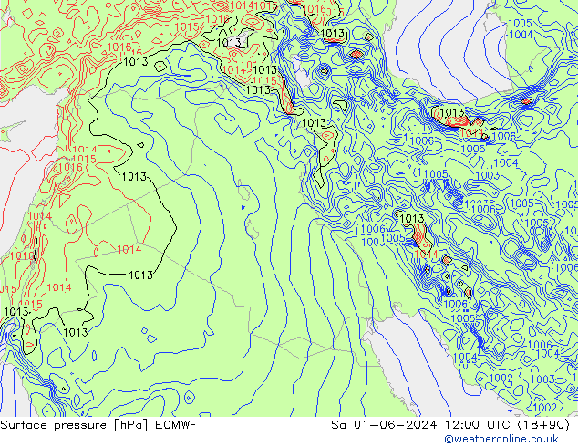 Atmosférický tlak ECMWF So 01.06.2024 12 UTC