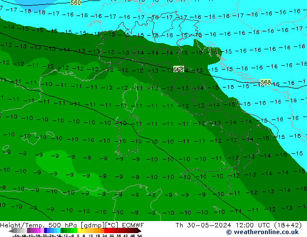 Z500/Regen(+SLP)/Z850 ECMWF do 30.05.2024 12 UTC