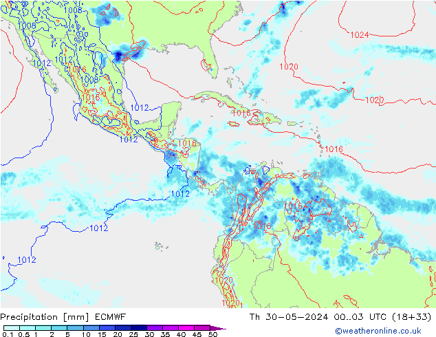 Precipitación ECMWF jue 30.05.2024 03 UTC