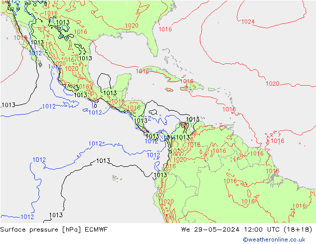 приземное давление ECMWF ср 29.05.2024 12 UTC