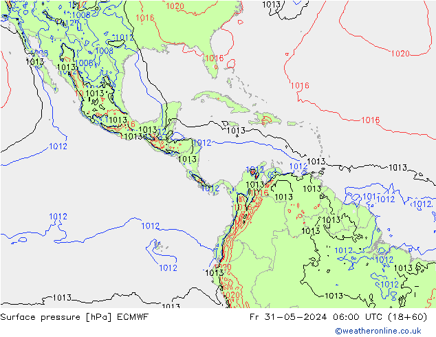 ciśnienie ECMWF pt. 31.05.2024 06 UTC