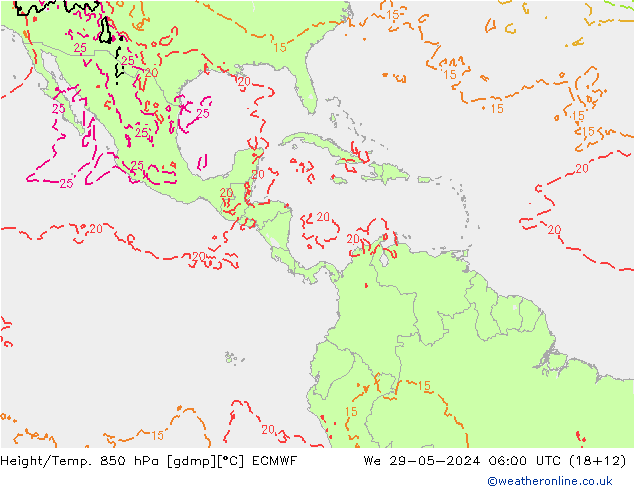 Z500/Rain (+SLP)/Z850 ECMWF Qua 29.05.2024 06 UTC