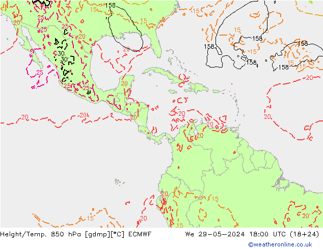 Z500/Rain (+SLP)/Z850 ECMWF ср 29.05.2024 18 UTC