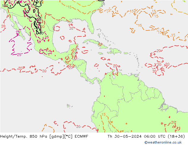 Z500/Rain (+SLP)/Z850 ECMWF Qui 30.05.2024 06 UTC