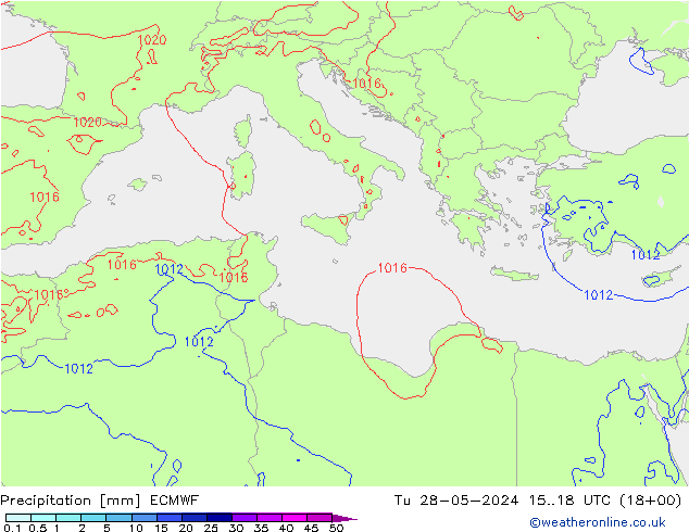 precipitação ECMWF Ter 28.05.2024 18 UTC
