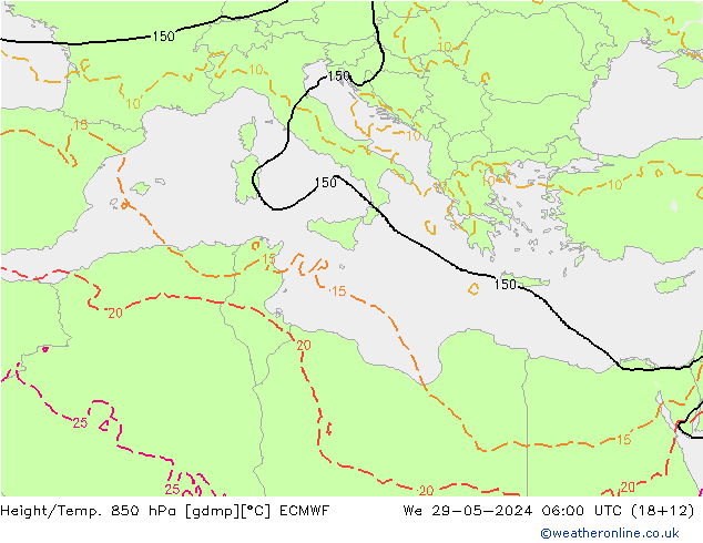 Z500/Rain (+SLP)/Z850 ECMWF ср 29.05.2024 06 UTC