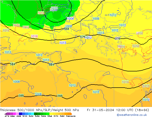 Thck 500-1000hPa ECMWF pt. 31.05.2024 12 UTC