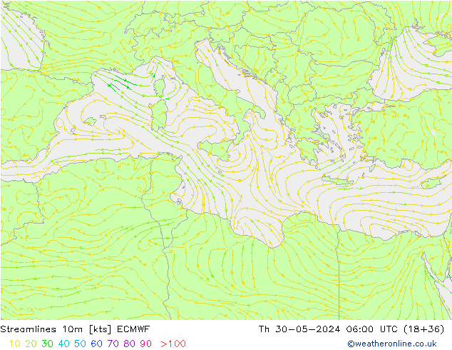 ветер 10m ECMWF чт 30.05.2024 06 UTC