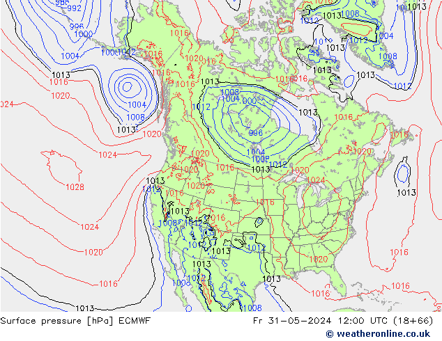 приземное давление ECMWF пт 31.05.2024 12 UTC