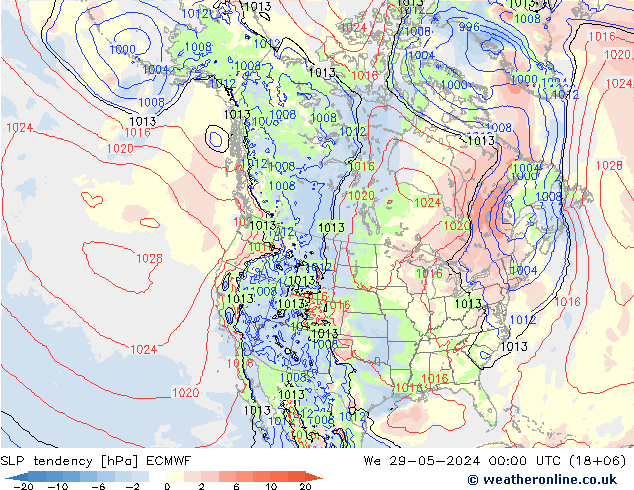 SLP tendency ECMWF We 29.05.2024 00 UTC