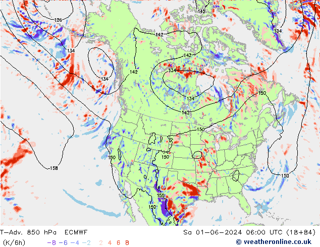 T-Adv. 850 hPa ECMWF Cts 01.06.2024 06 UTC