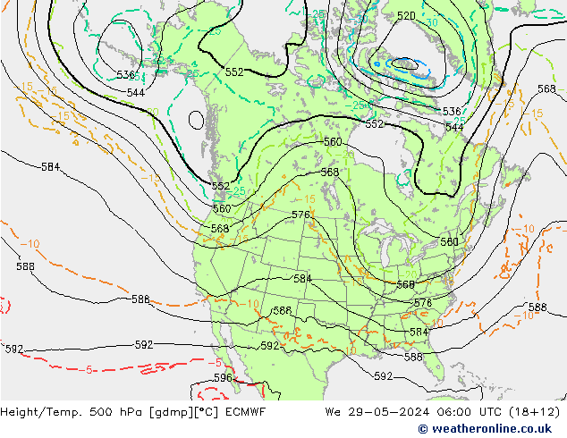 Z500/Rain (+SLP)/Z850 ECMWF ср 29.05.2024 06 UTC