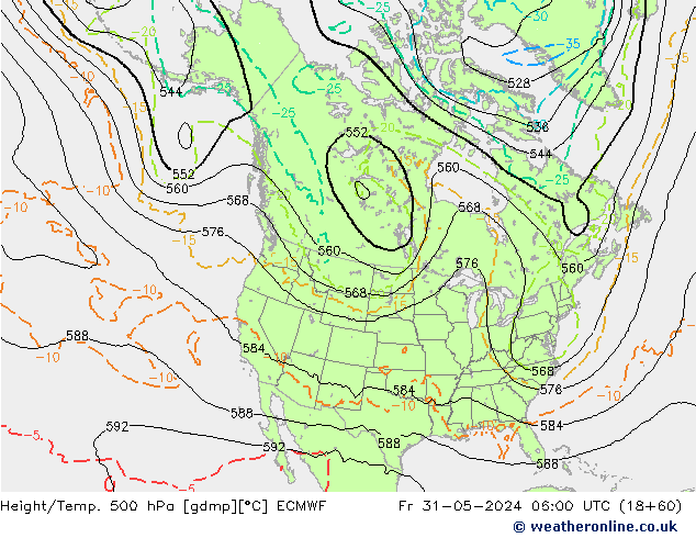 Z500/Rain (+SLP)/Z850 ECMWF  31.05.2024 06 UTC