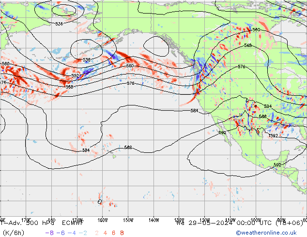 T-Adv. 500 hPa ECMWF St 29.05.2024 00 UTC