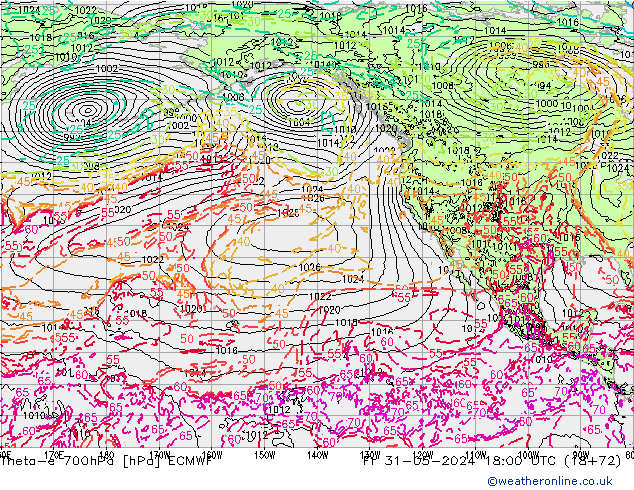 Theta-e 700hPa ECMWF vr 31.05.2024 18 UTC