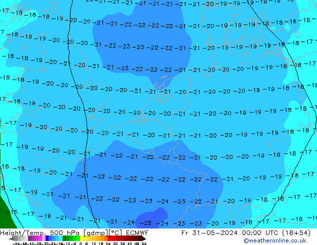 Z500/Rain (+SLP)/Z850 ECMWF Pá 31.05.2024 00 UTC