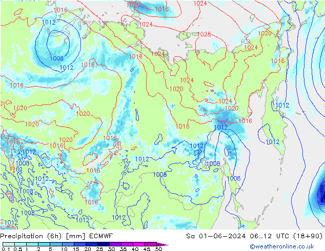 Z500/Rain (+SLP)/Z850 ECMWF sam 01.06.2024 12 UTC