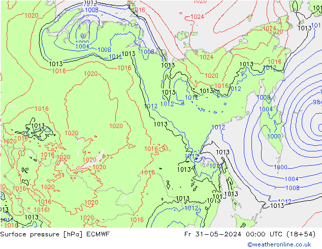 pression de l'air ECMWF ven 31.05.2024 00 UTC