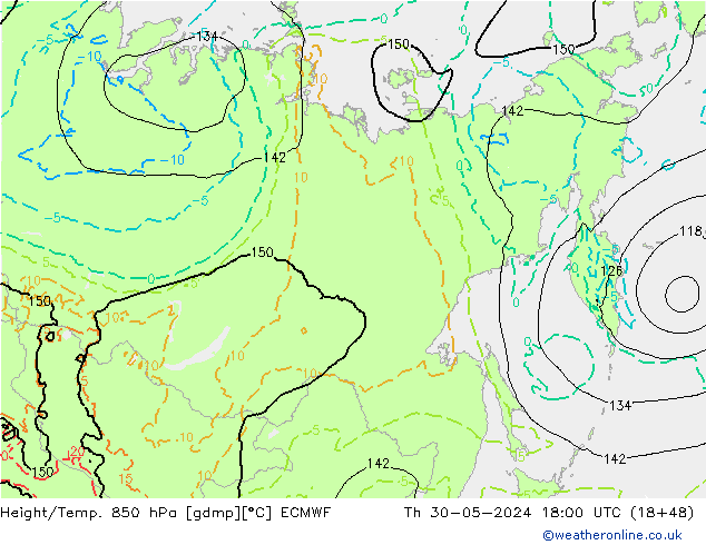 Z500/Rain (+SLP)/Z850 ECMWF  30.05.2024 18 UTC