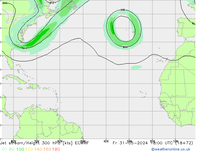 Straalstroom ECMWF vr 31.05.2024 18 UTC