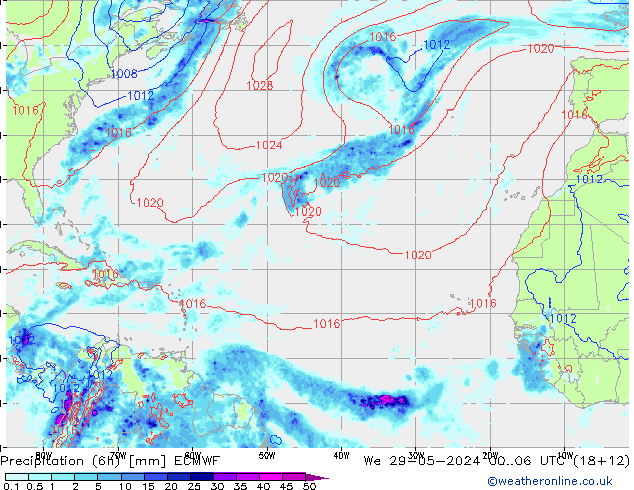 Z500/Rain (+SLP)/Z850 ECMWF We 29.05.2024 06 UTC