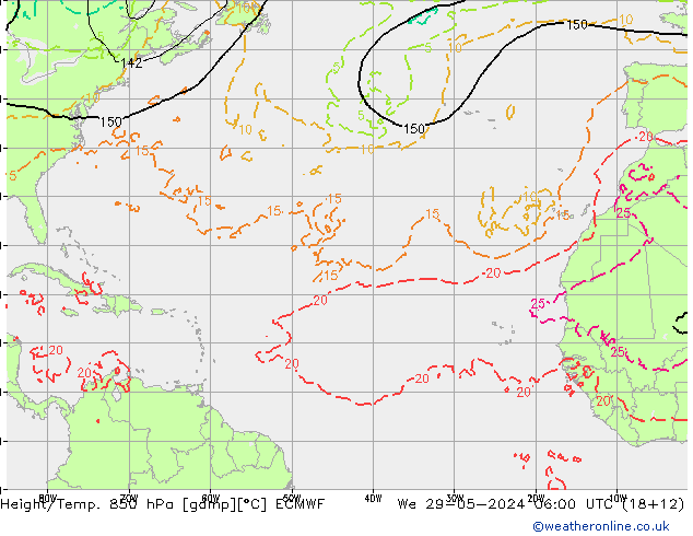 Z500/Rain (+SLP)/Z850 ECMWF  29.05.2024 06 UTC