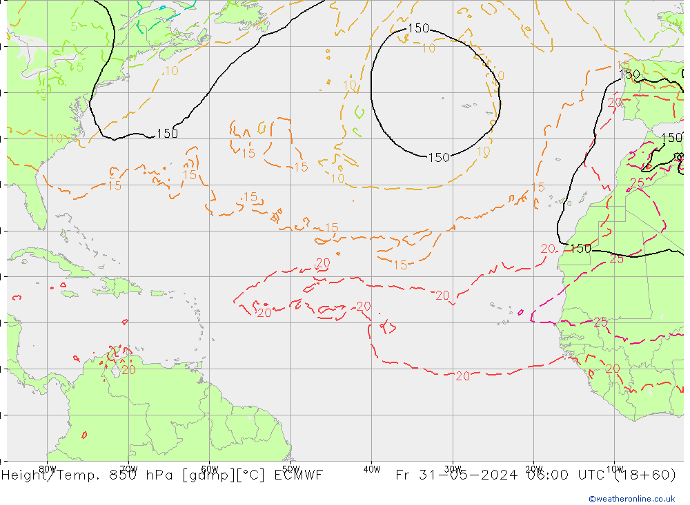 Z500/Yağmur (+YB)/Z850 ECMWF Cu 31.05.2024 06 UTC