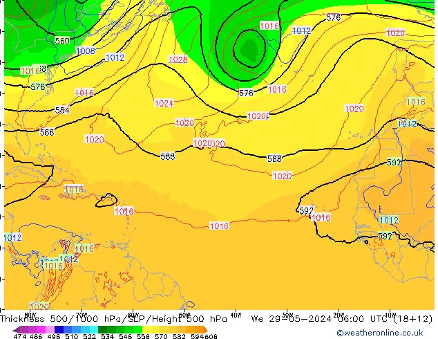 Thck 500-1000гПа ECMWF ср 29.05.2024 06 UTC