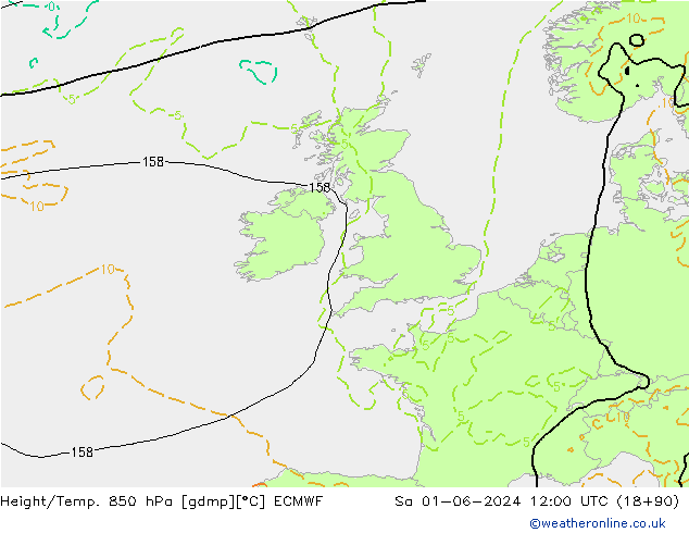 Z500/Yağmur (+YB)/Z850 ECMWF Cts 01.06.2024 12 UTC