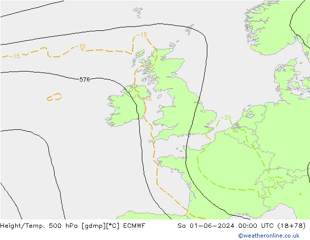 Z500/Rain (+SLP)/Z850 ECMWF сб 01.06.2024 00 UTC