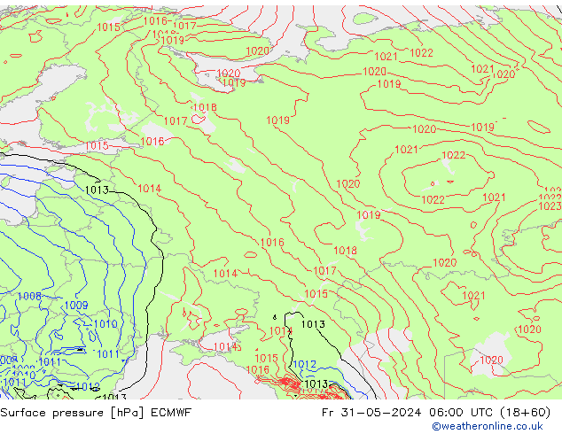 приземное давление ECMWF пт 31.05.2024 06 UTC