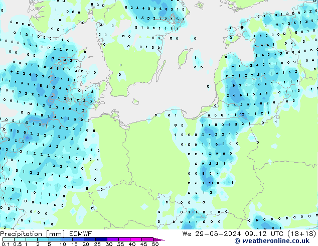 precipitação ECMWF Qua 29.05.2024 12 UTC