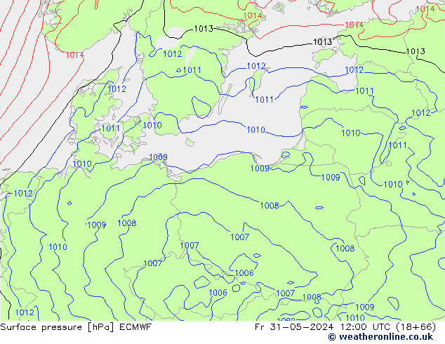 pressão do solo ECMWF Sex 31.05.2024 12 UTC