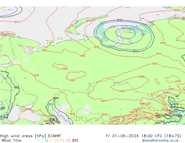 Windvelden ECMWF vr 31.05.2024 18 UTC