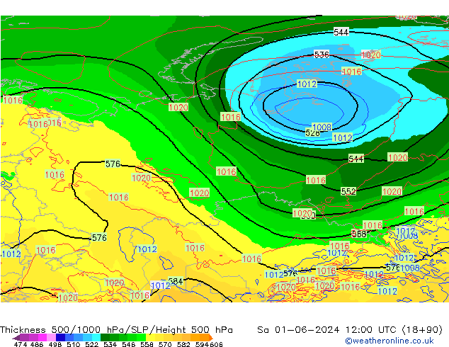 Thck 500-1000hPa ECMWF So 01.06.2024 12 UTC