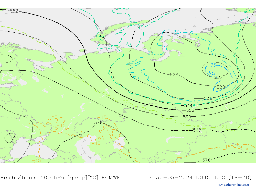 Z500/Regen(+SLP)/Z850 ECMWF do 30.05.2024 00 UTC