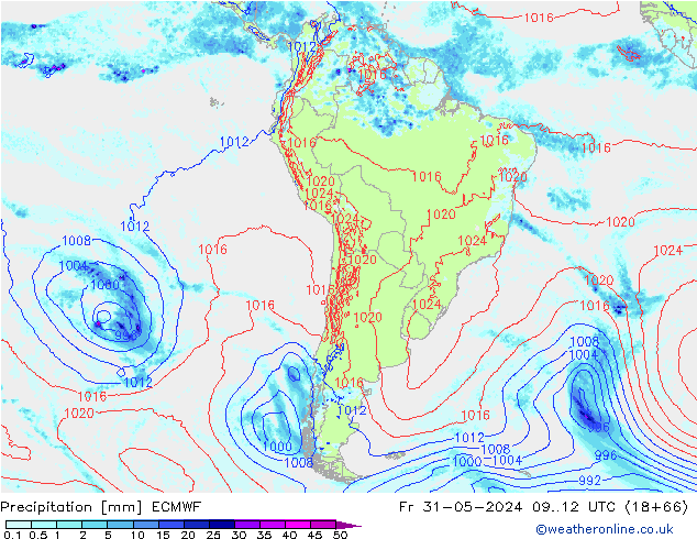 precipitação ECMWF Sex 31.05.2024 12 UTC