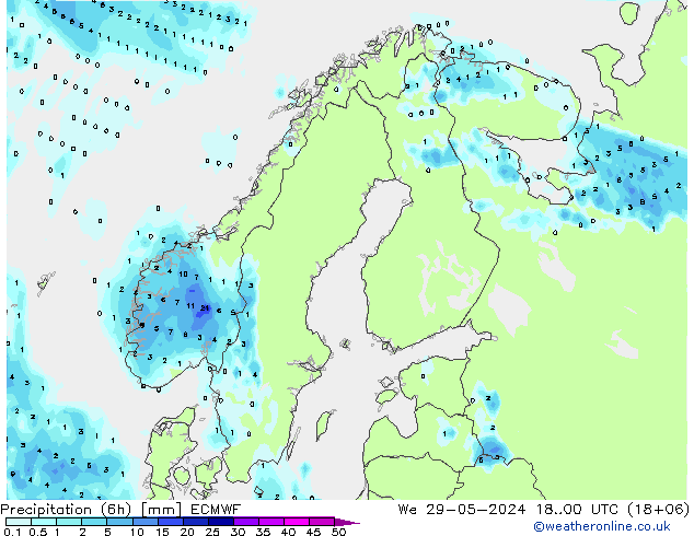 Z500/Rain (+SLP)/Z850 ECMWF Mi 29.05.2024 00 UTC