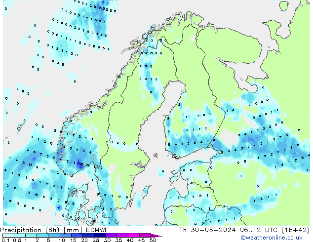 Yağış (6h) ECMWF Per 30.05.2024 12 UTC