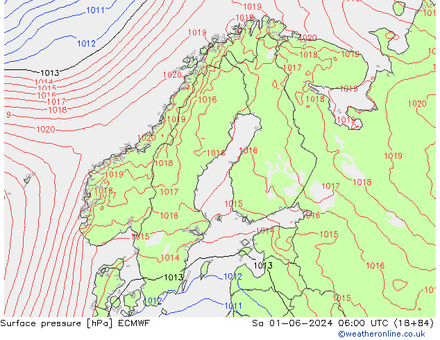 Luchtdruk (Grond) ECMWF za 01.06.2024 06 UTC