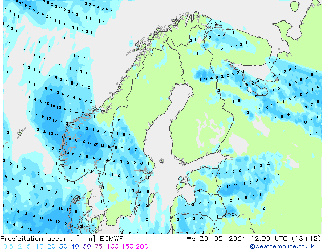 Nied. akkumuliert ECMWF Mi 29.05.2024 12 UTC