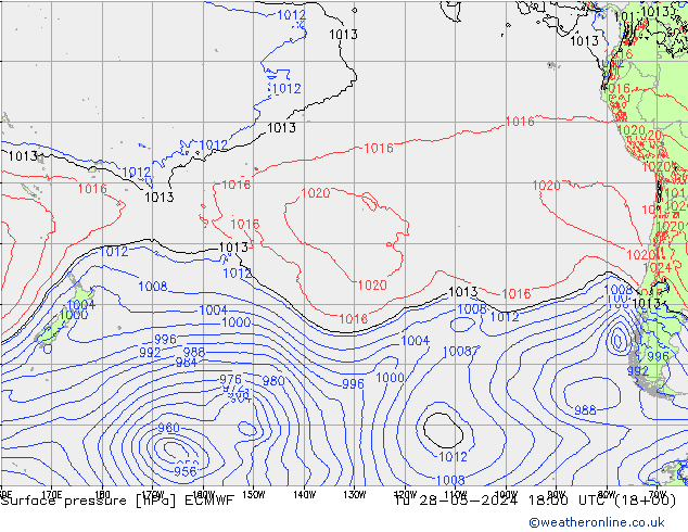 Surface pressure ECMWF Tu 28.05.2024 18 UTC