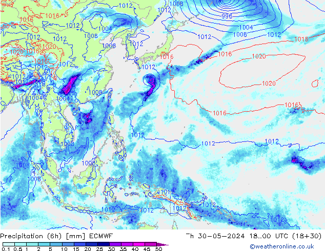 Z500/Regen(+SLP)/Z850 ECMWF do 30.05.2024 00 UTC