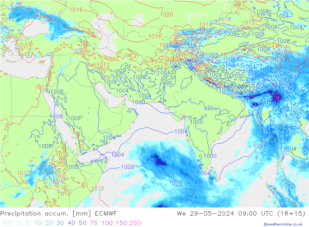 Precipitation accum. ECMWF  29.05.2024 09 UTC