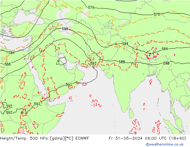 Z500/Yağmur (+YB)/Z850 ECMWF Cu 31.05.2024 06 UTC