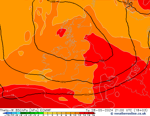 Theta-W 850hPa ECMWF Sa 28.05.2024 21 UTC