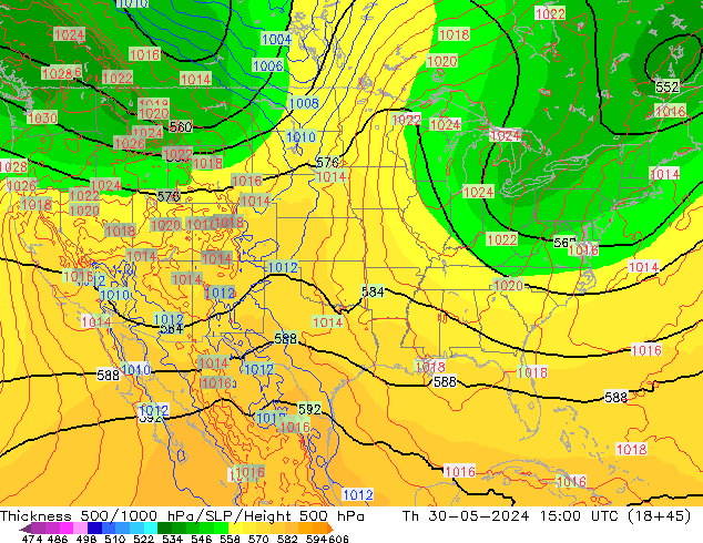 Thck 500-1000hPa ECMWF Qui 30.05.2024 15 UTC